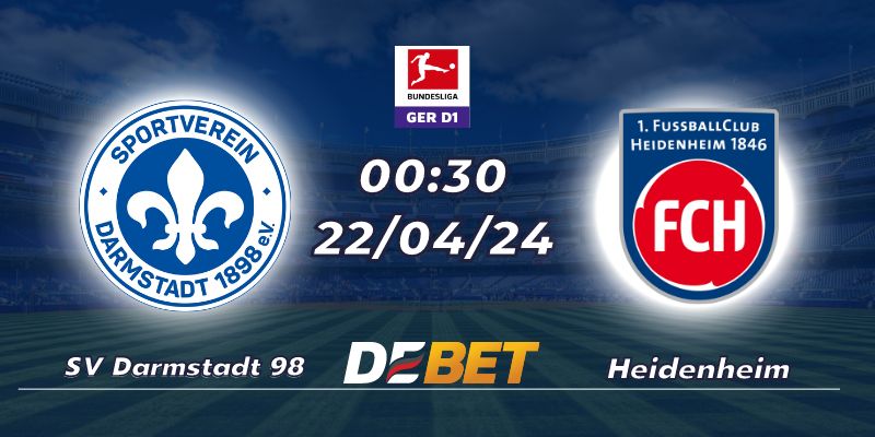 Nhận định Darmstadt 98 vs Heidenheim lúc 00:30 ngày 29/04
